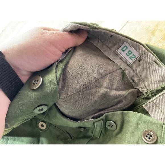 Vintage Swedish Army Ankle Cargo Fatigues Green D92 29x29 - Picture 7 of 12